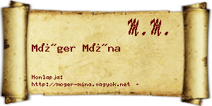 Móger Mína névjegykártya